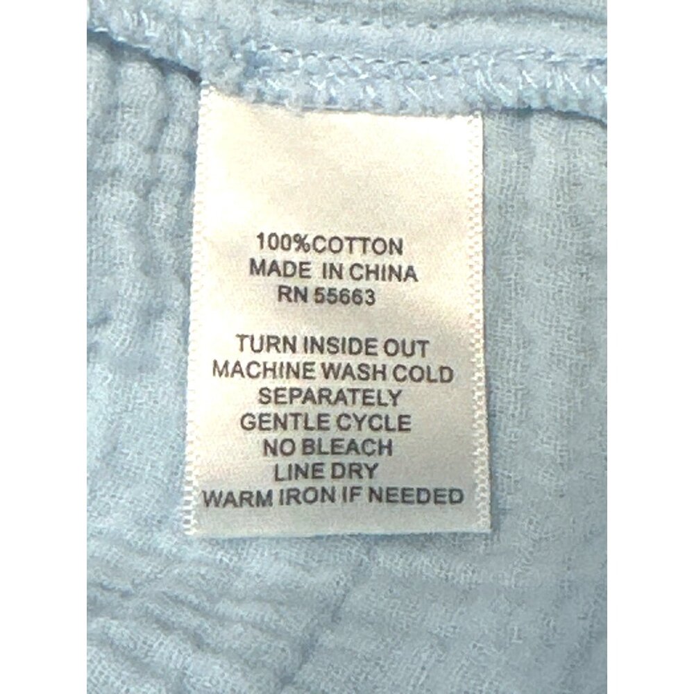 CCC Light Blue Cotton Boxy Top All Cotton Front Pockets Long Sleeve Blouse Large - Picture 5 of 7